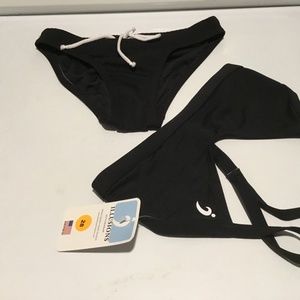 Illusions Black Two Piece Swimsuit Set